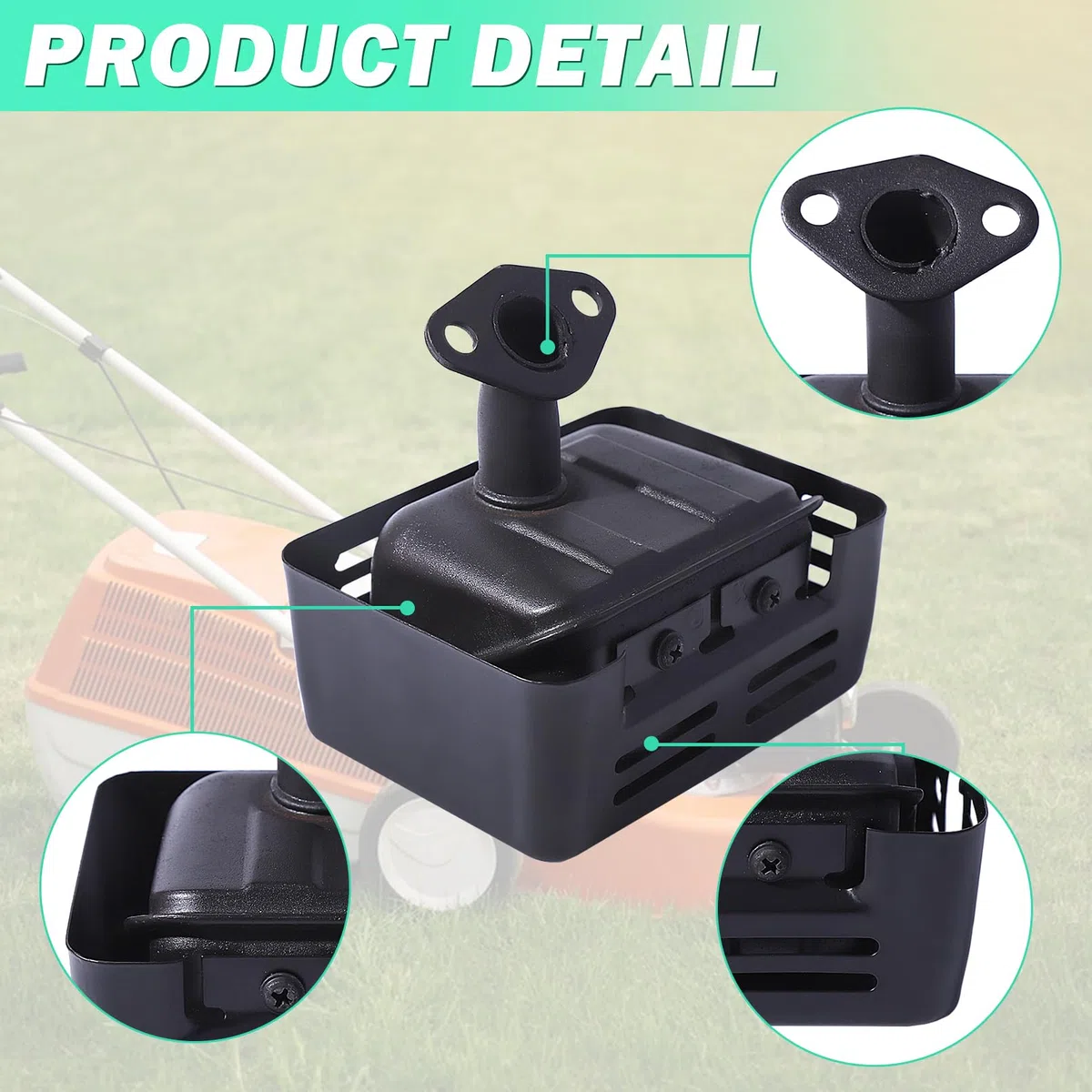 Adefol Kit Marmitta Scarico per Honda GX200 GX160 GX120 GX140 et 5,5CV 6,5CV, Scarico con Tubo + Guarnizione + Candela Ricambi Motore Muffler Accessori Marmitta Silenziatore