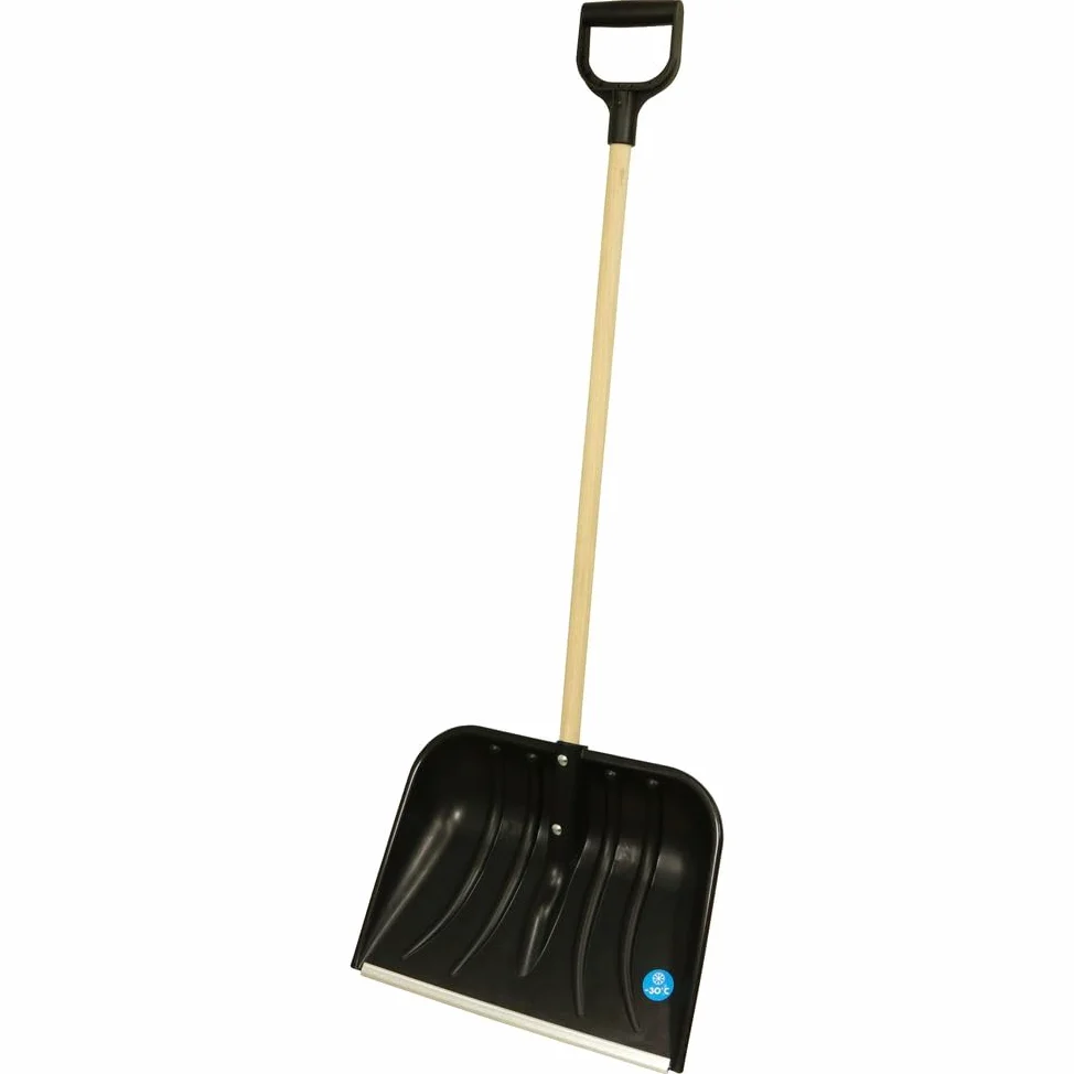 MePla Pala da neve Smart 48 con manico in legno robusto e bordo in alluminio robusto – La pala è perfetta per l'inverno – Acquisto veloce ed economico