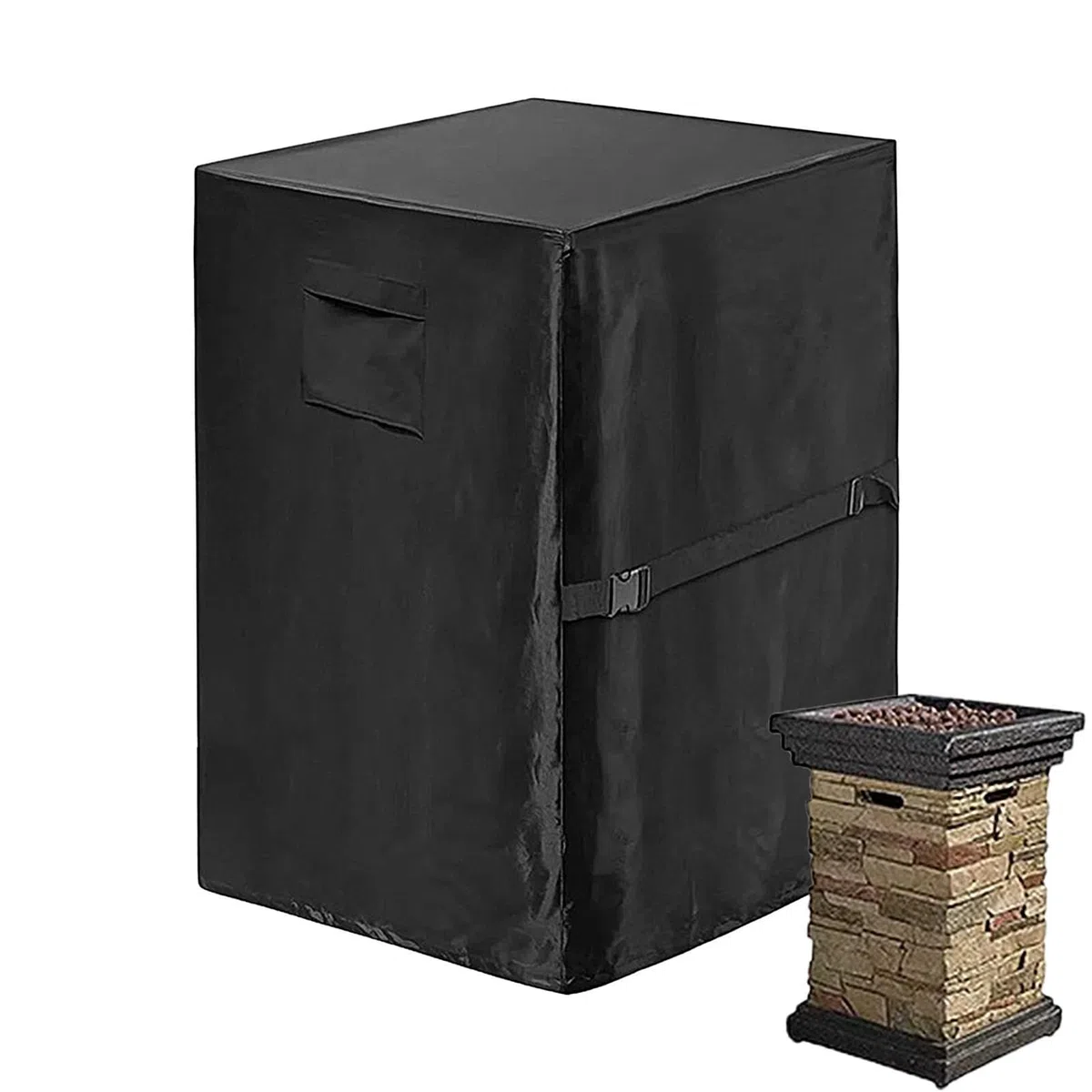 Telo protettivo per barbecue da esterno, impermeabile, 420D, in tessuto Oxford quadrato, 53 x 53 x 86 cm, con maniglie per il trasporto, copertura rettangolare anti-UV per riporre il e
