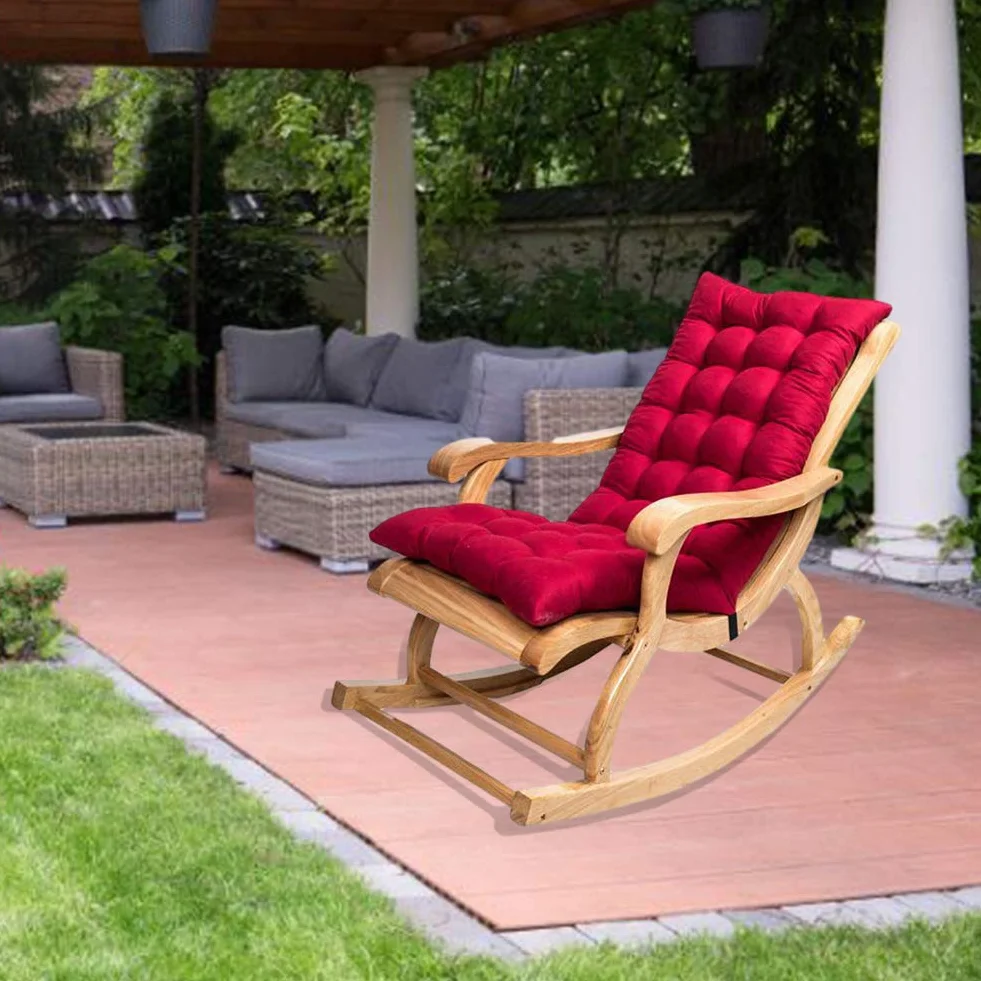 Home Cuscino per sdraio sedia a dondolo cuscino da giardino in tessuto schienale sedia in rattan cuscino antiscivolo imbottito cuscino sedile