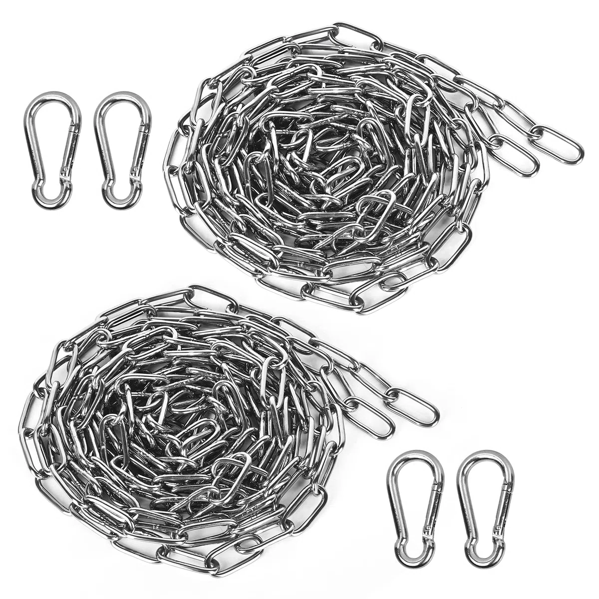Vegena 2 Pezzi Catena in Acciaio Inox per Poltrona sospesa, Catena per Sedia Sospesa da 2 Metri, Catena con Due Moschettoni per Altalene, Poltrone Sospese, Amache