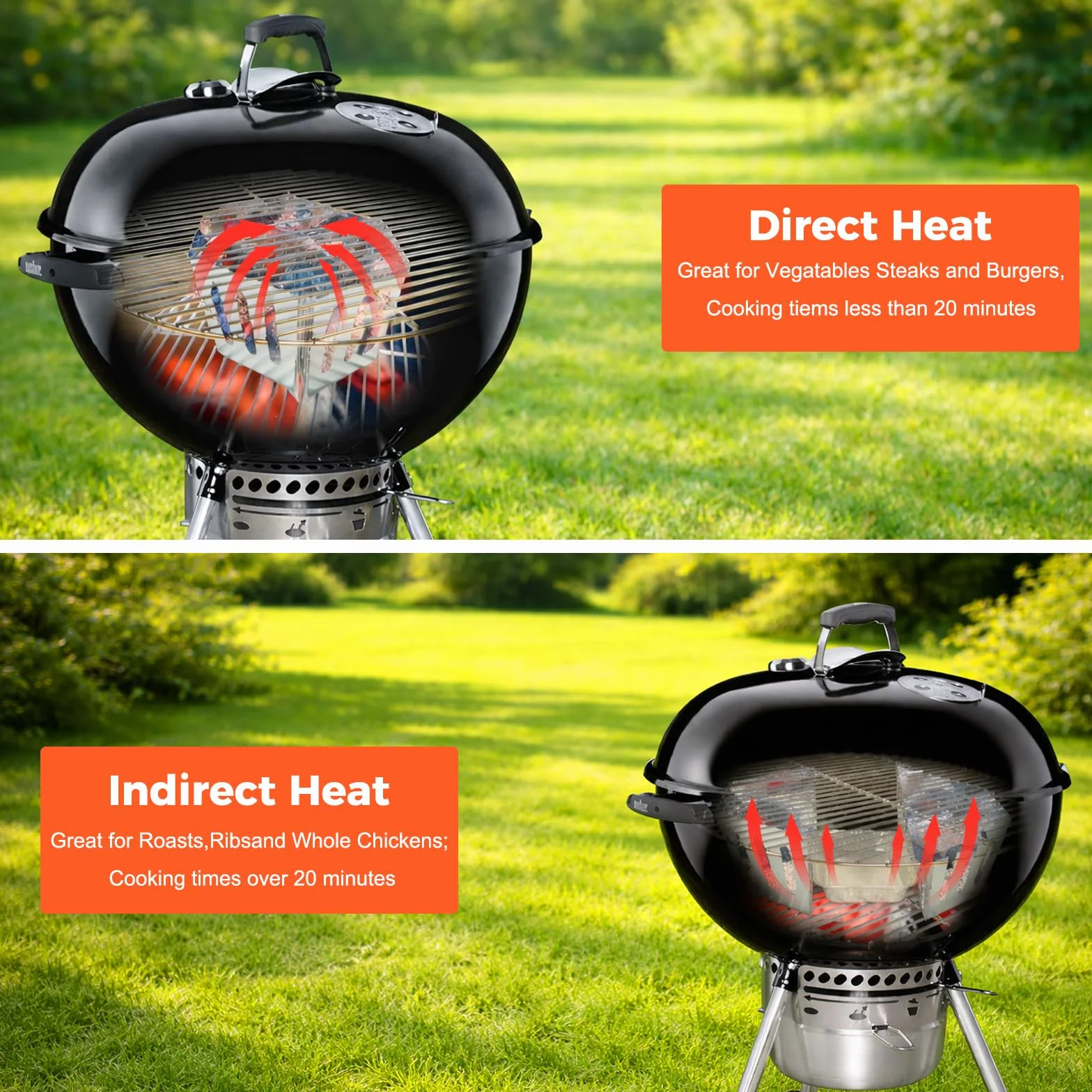 QuliMetal cesti separa carbone per Weber barbecue a carbone da 47, 57, 67 cm, Char-Basket per Weber 7403, cesti separa carbone, supporti per carbone e bricchetti per Kettle, One Touch, Master Touch