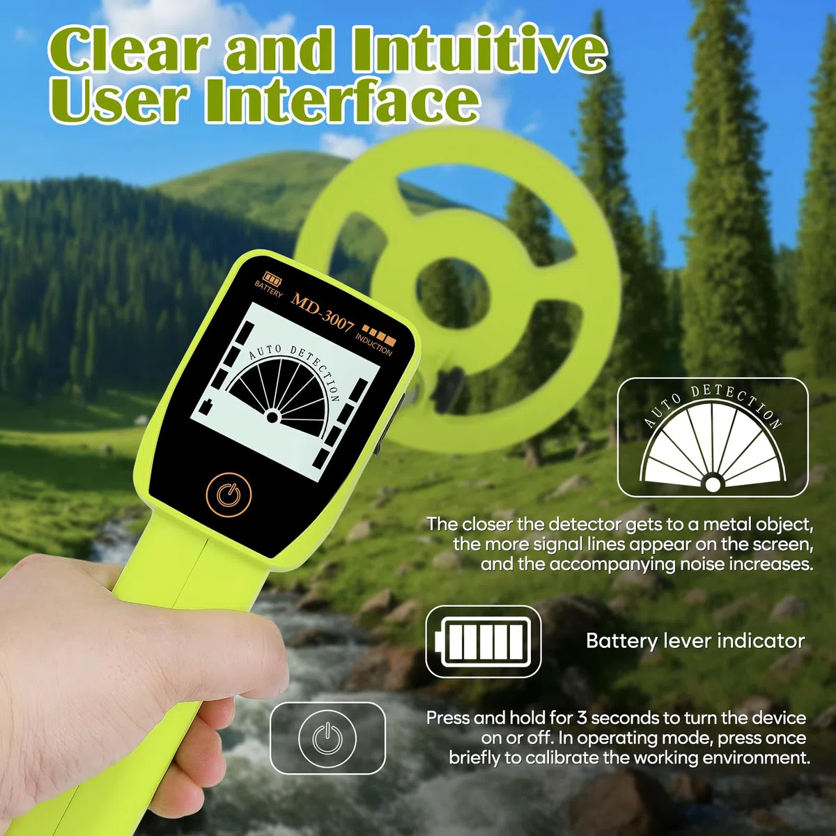 Metal Detector per bambini USB Ricaricabile - iTayga 2026 Metal Detector ad alta precisione con display LCD, Rivelatore di metallo per bambini impermeabile e regolabile per esplorazioni all'aperto