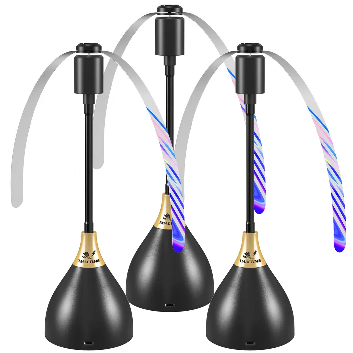 Repellente per Mosche, 3 x Repellente Zanzare Ventilatore Portatile Conveniente da Piegare e Appendere con Interruttore USB C Ventola Anti Insetti | All'aperto, Picnic (Nero)