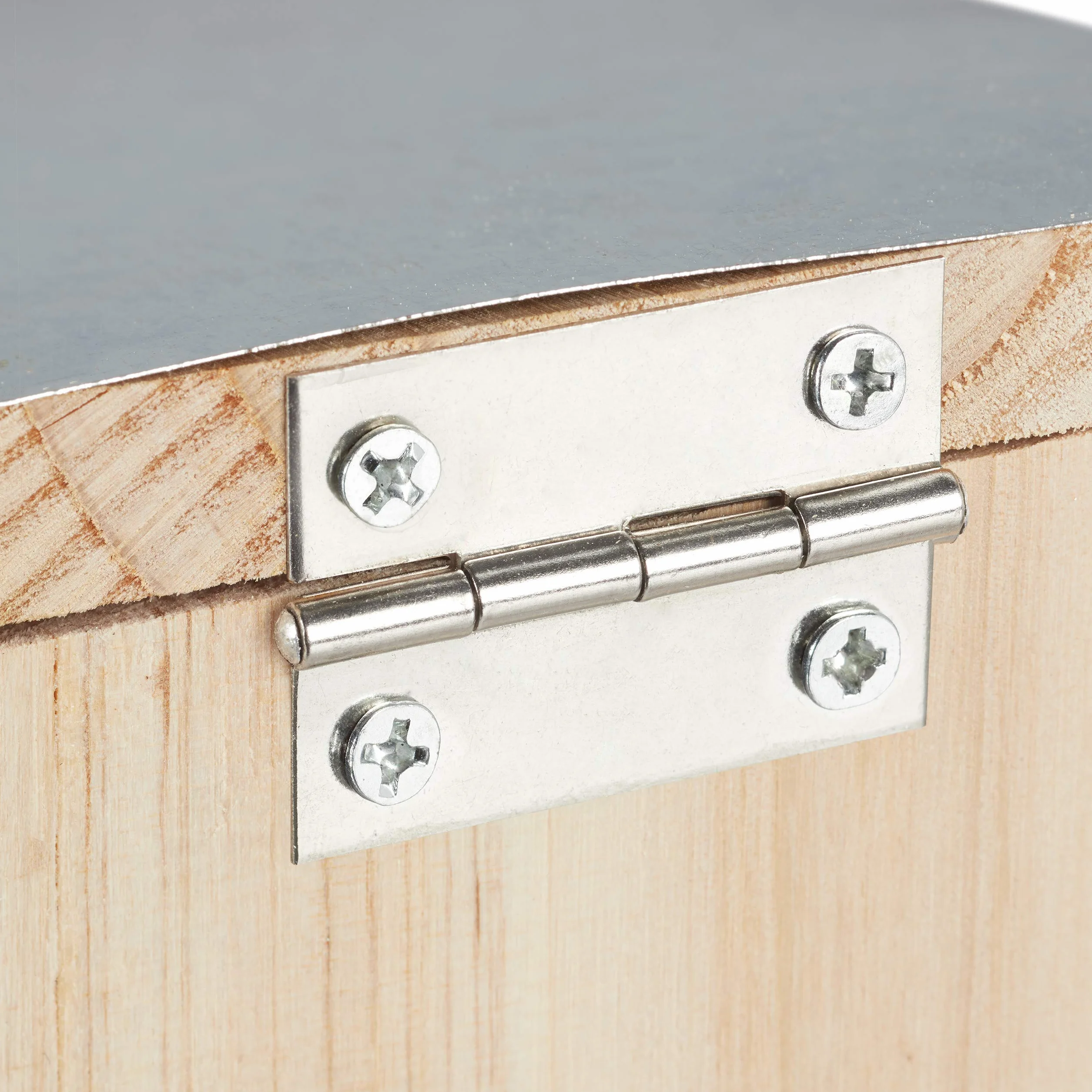 relaxdays Mangiatoia per Scoiattoli Tettuccio Metallico Resistente alle Intemperie, Colore Legno Naturale