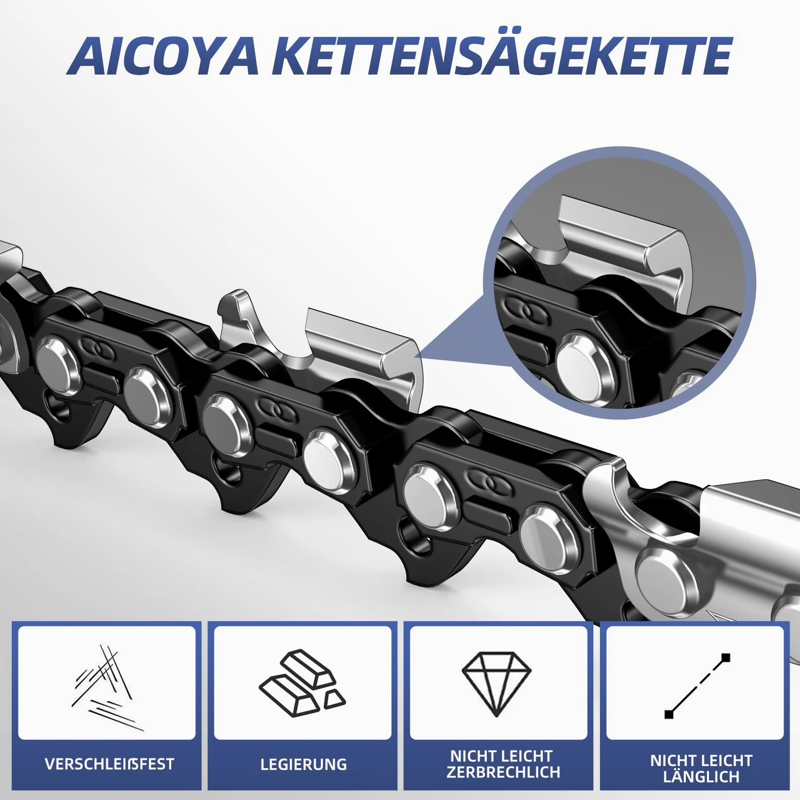 3 Catene per Motosega 1/4" 56 Maglie 1.1mm 25cm 043