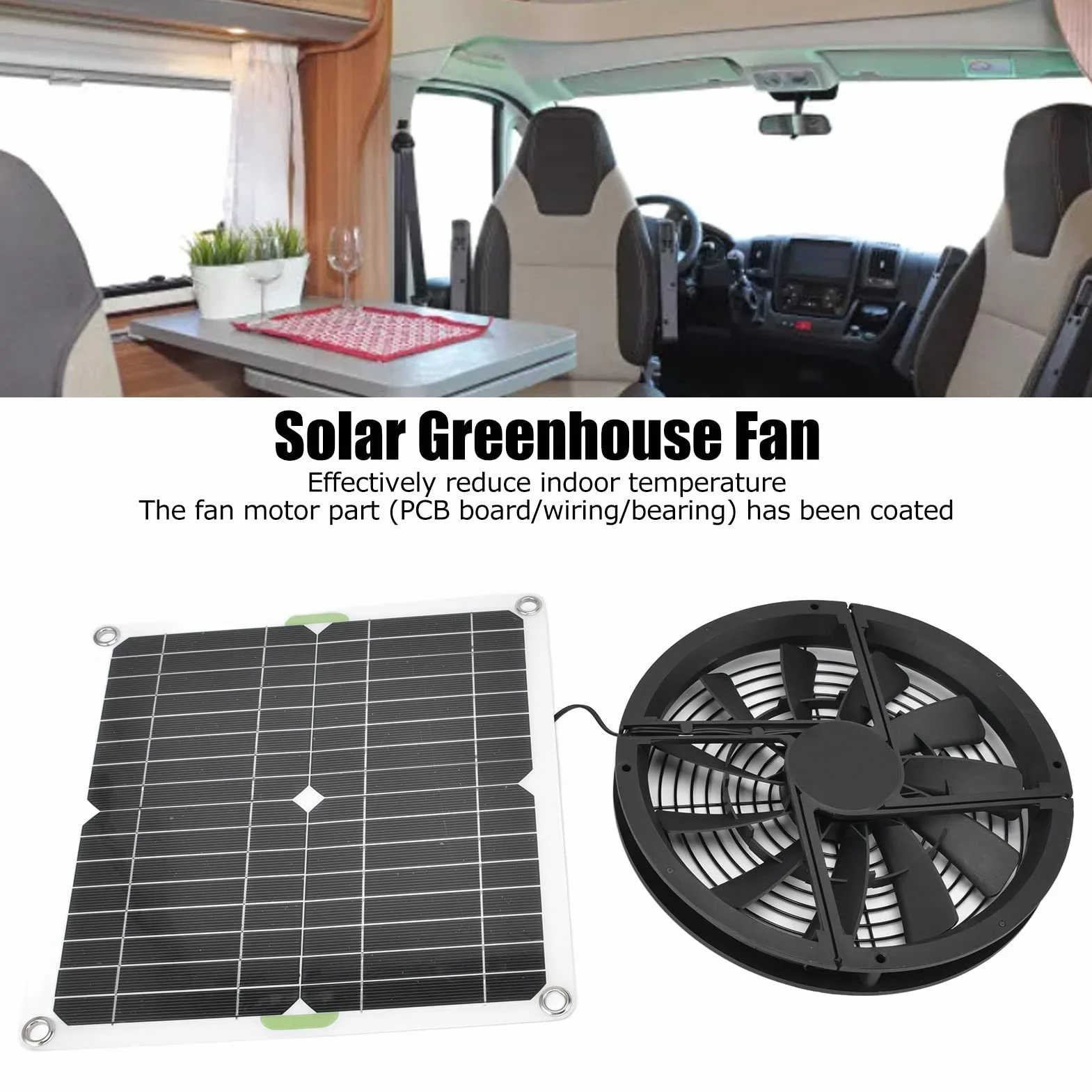 Ventilatore di scarico con energia solare, ventilatore a energia solare, 12W, set di pannelli solari, per la casa, la serra, il raffreddamento del pollaio per animali domestici