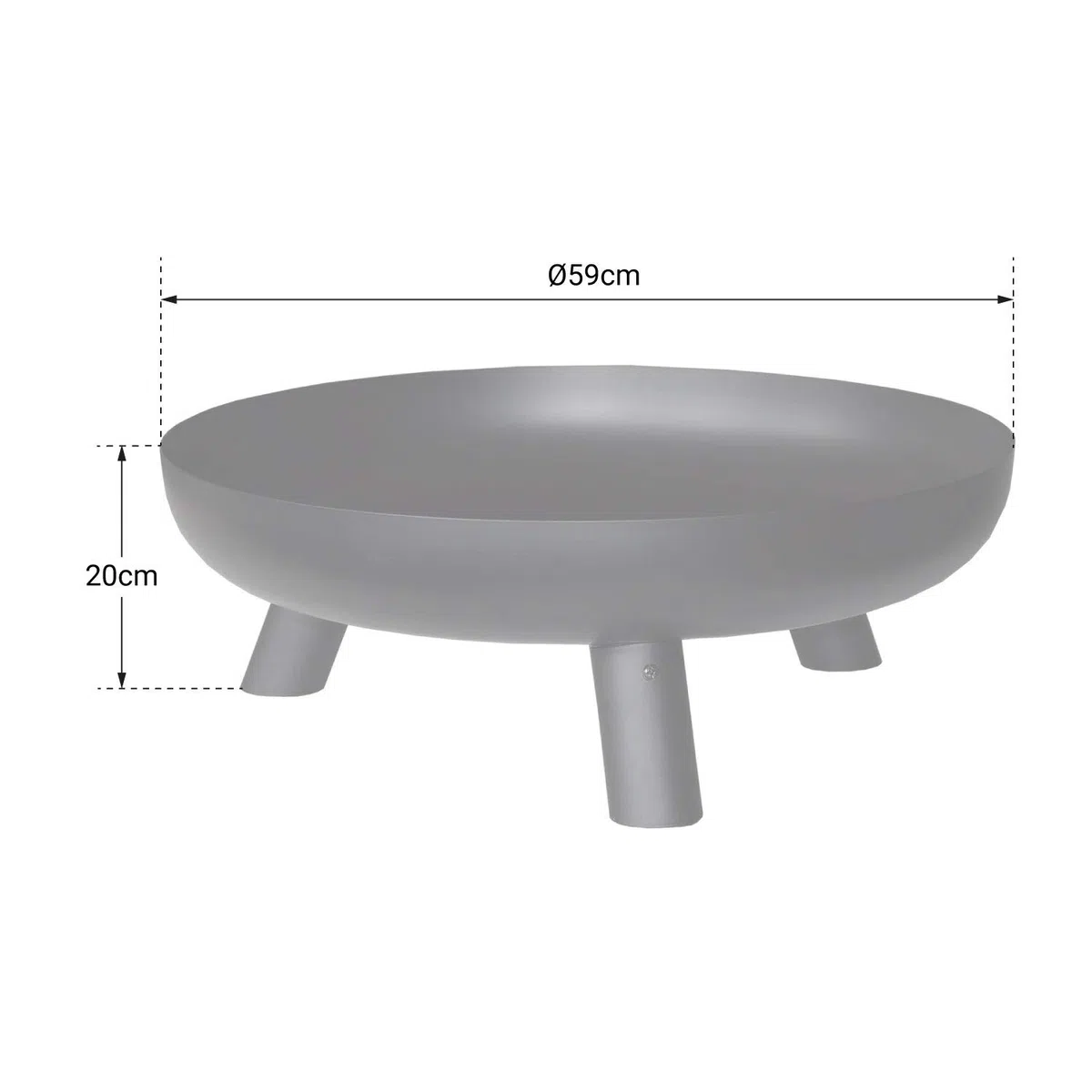 Cook’in Garden - Braciere da giardino in acciaio, grande vasca con piedi stabili, resistente alle alte temperature, focolare da esterno per terrazza, robusto e durevole, nero