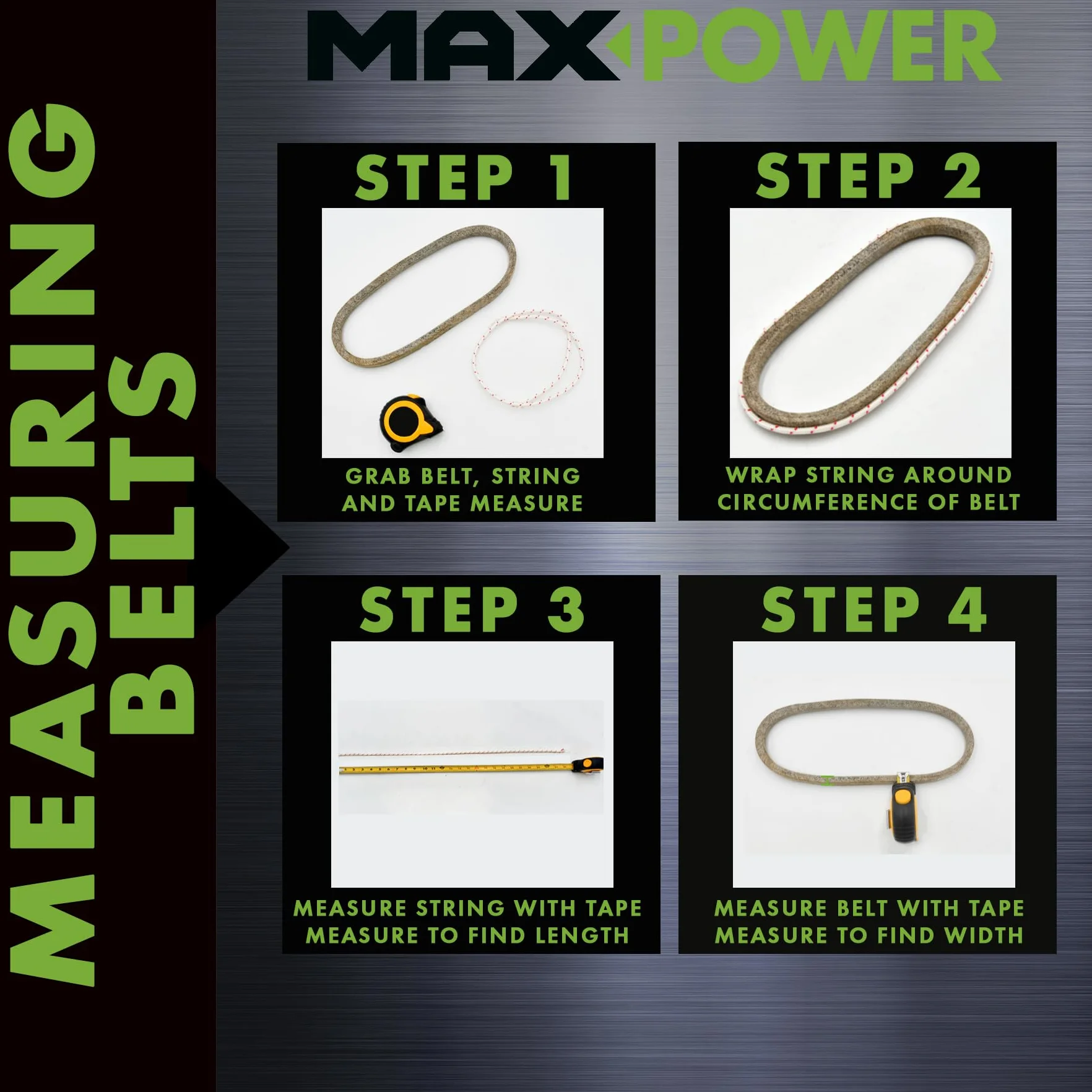 MAXPOWER Cinghie 347545, rinforzante in Kevlar, 1/2" x 102" - 4L1020 - Lunghezza Esterna L(a) 2590 mm.