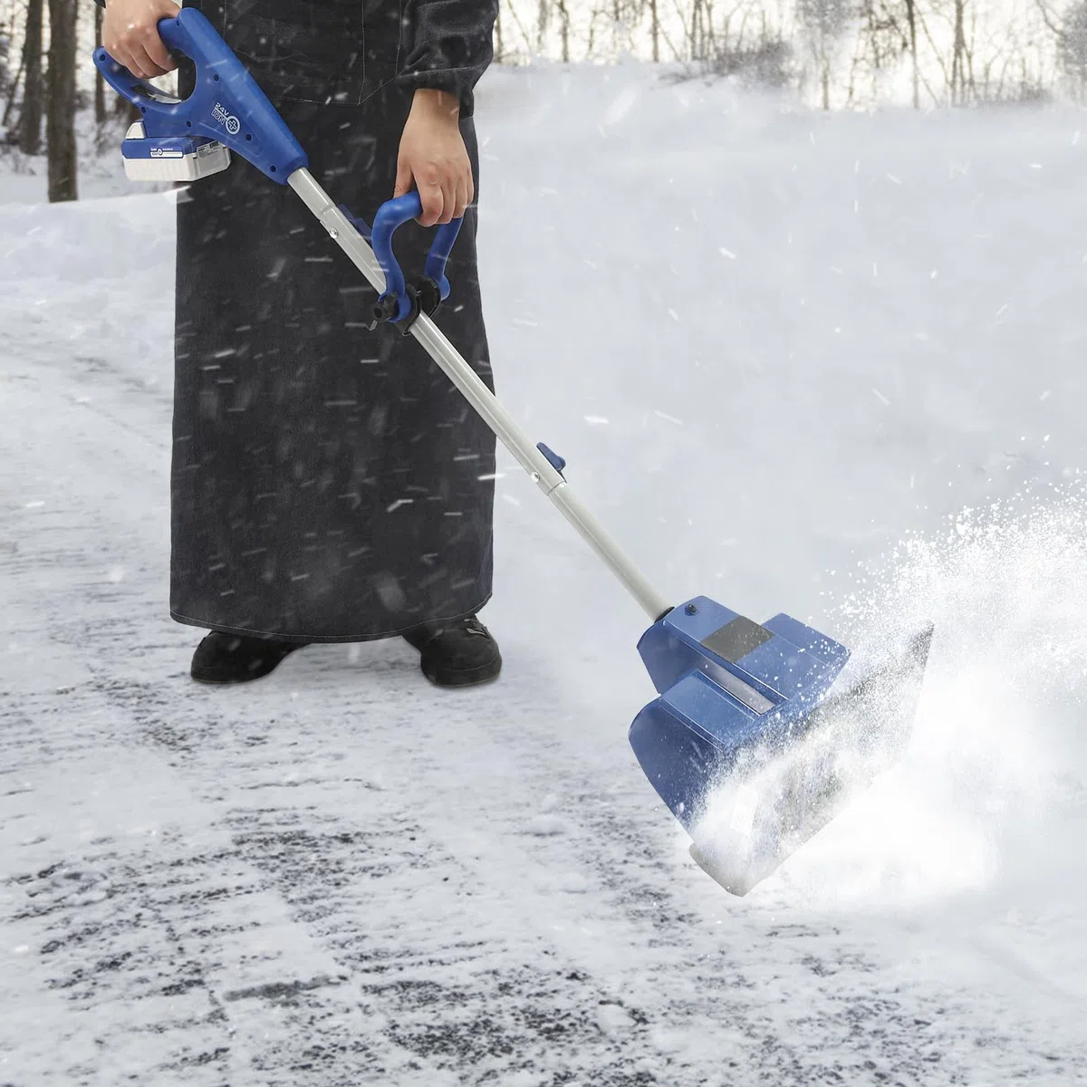 Spazzaneve elettrico, senza fili, ricaricabile, con caricabatterie rapido, spazzaneve leggero e portatile, per terrazze, pareti laterali, portici, altezza massima di lancio della neve 6 m