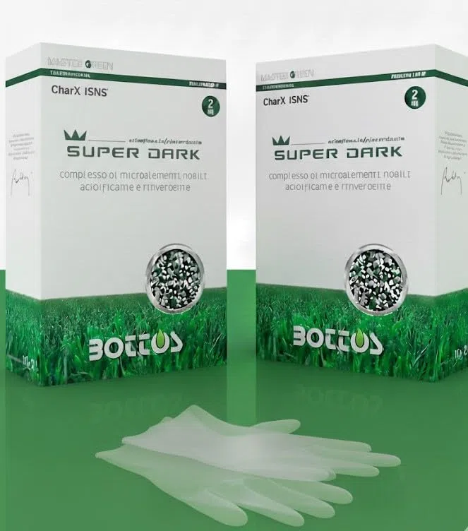 2 Scatole Concime Master Green Super dark kg 2 Bottos per un totale di Kg 4 + 1 paio di guanti trasparenti
