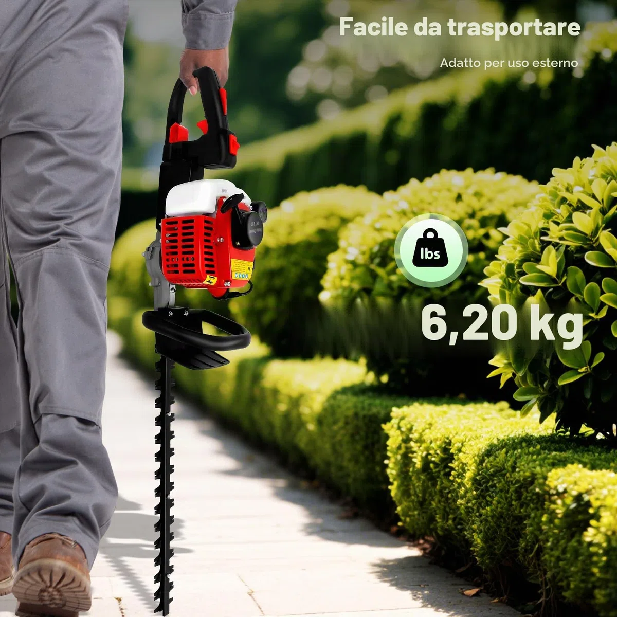 Tagliasiepi a benzina a 2 tempi, 22,5 CC, Taglia Siepi, Taglia Cespugli, Tagliasiepi a Scoppio, Cesoie da Giardino