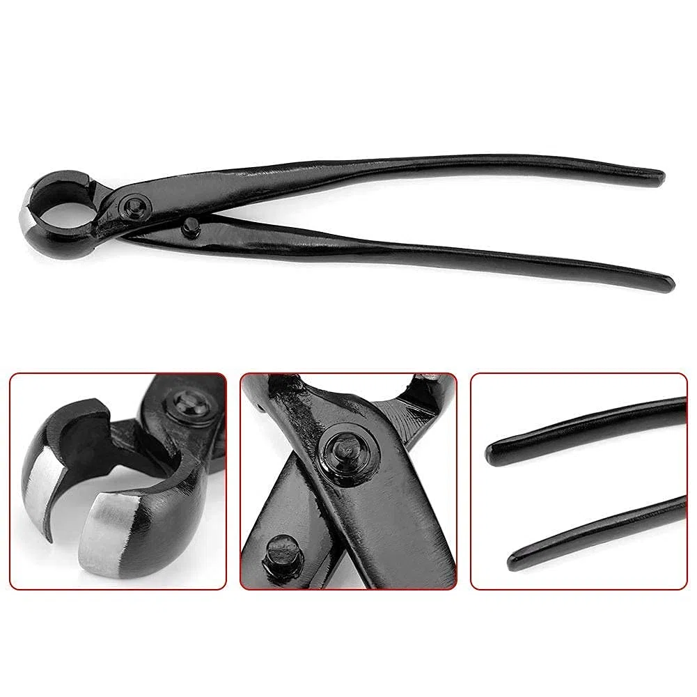 Taglierina concava - Taglierina per Rami con manopola concava con Bordo Arrotondato Nero Professionale, Strumenti per Bonsai da Giardino per Giardinaggio paesaggistico 210 mm / 8,27 Pollici