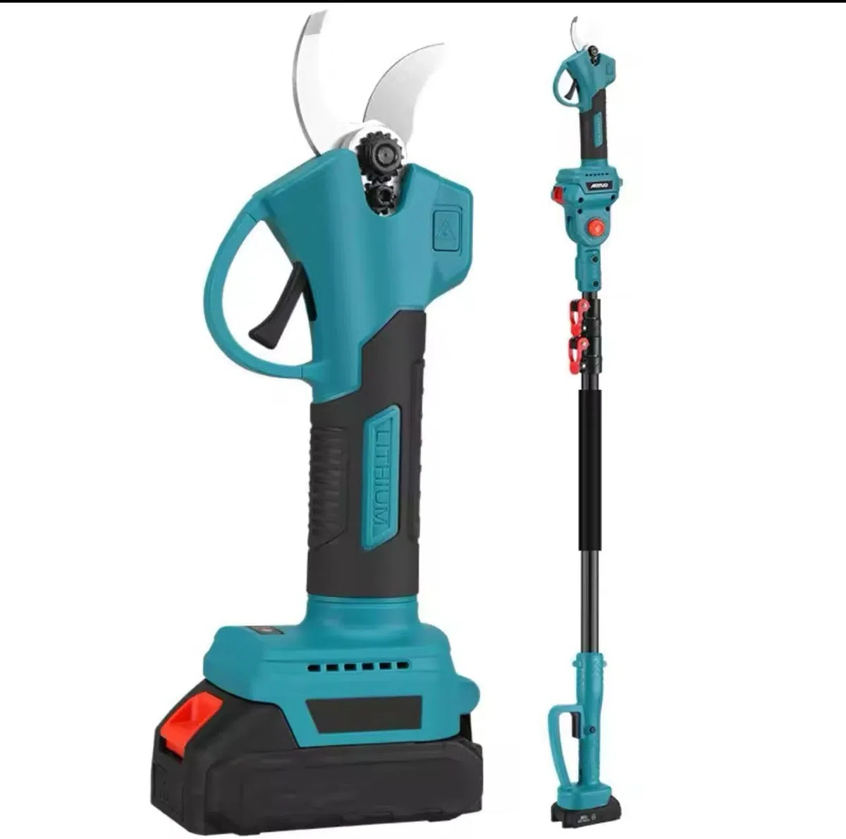 Kit Forbice da Potatura a Batteria 3 in 1, Motosega a Batteria 6 Pollici, Cesoie Elettriche con Asta Telescopica 128-248cm, 2 Batterie Incluse – Taglio Rami Alberi Giardino Arbusti Vigneto