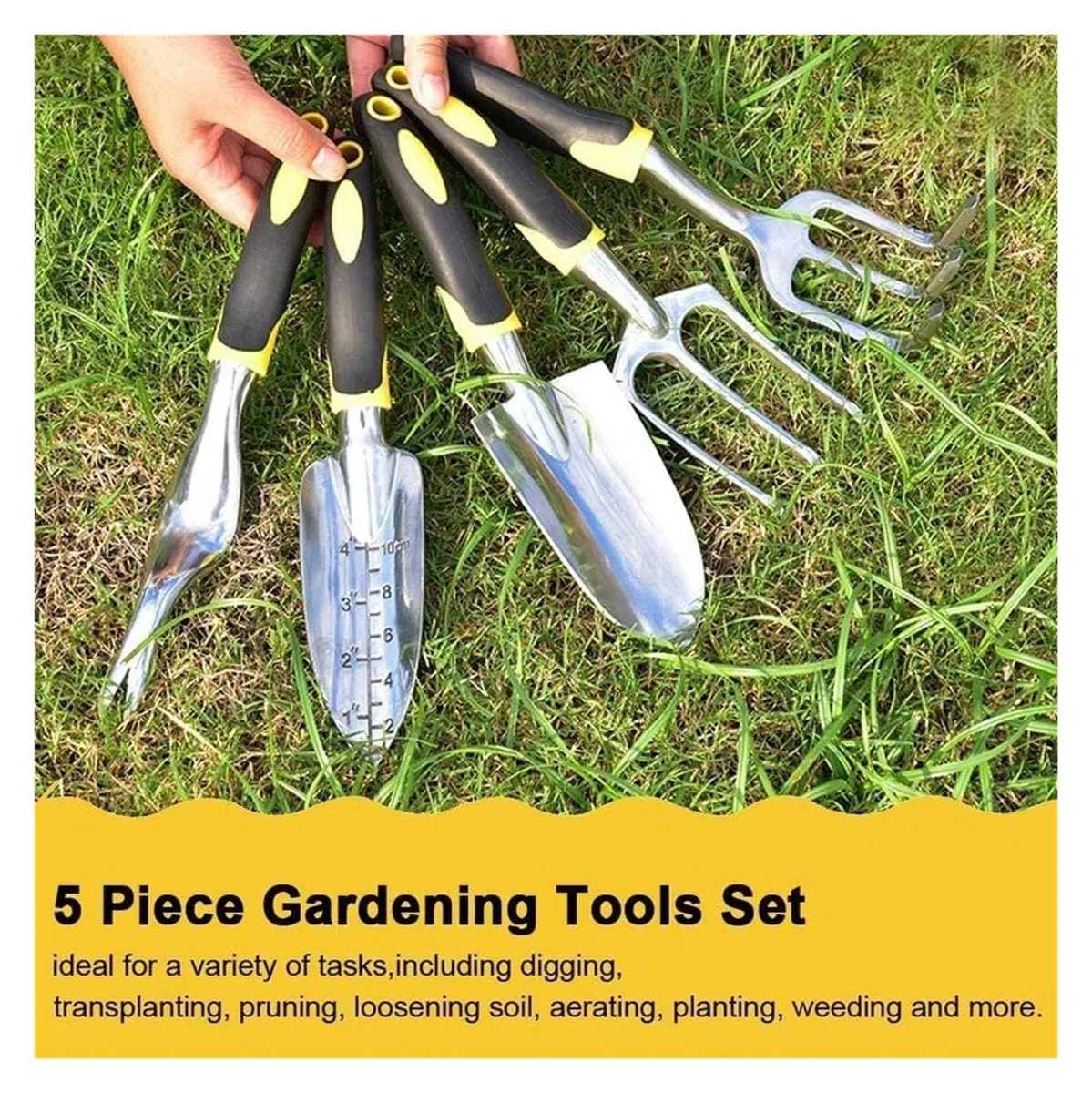 Banderuola da esterno Confezione da 5 set di attrezzi da giardinaggio in lega di alluminio for uomini e donne
