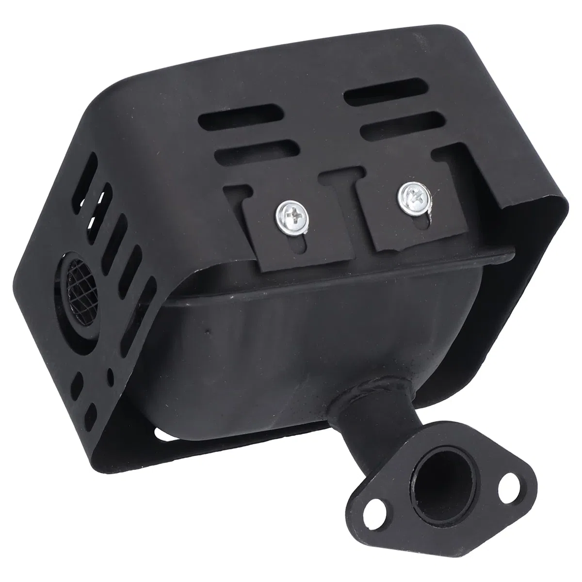 Scarico silenziatore, Scarichi silenziatore portatile di facile installazione Riduzione del rumore in acciaio inossidabile per GX120 GX160 GX200 168F(Nero)