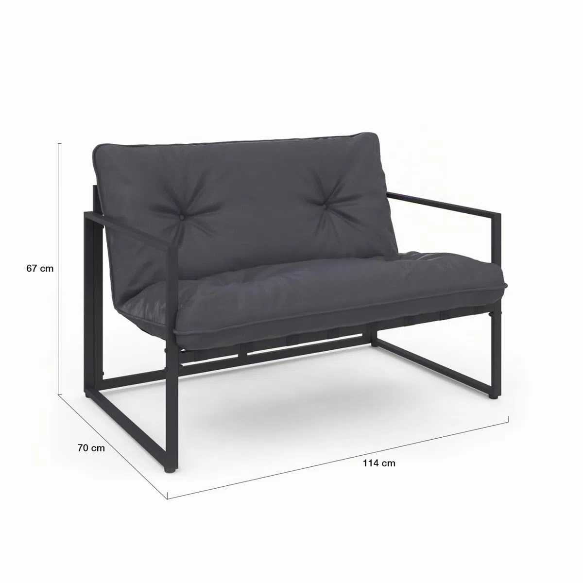 IDMarket - Nairobi Set di mobili da Giardino Bassi a 4 posti in Acciaio Grigio Antracite
