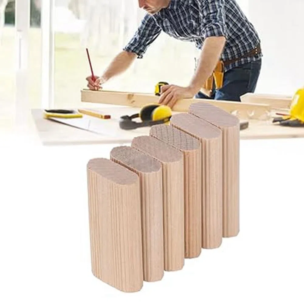 100 Pezzi di Connettori per Tasselli In Legno Domino da 8 Mm, Tappi In Legno di Faggio, Connettori di Giunzione per Mobili per la Lavorazione del Legno Facile da Installare Facile da Usare