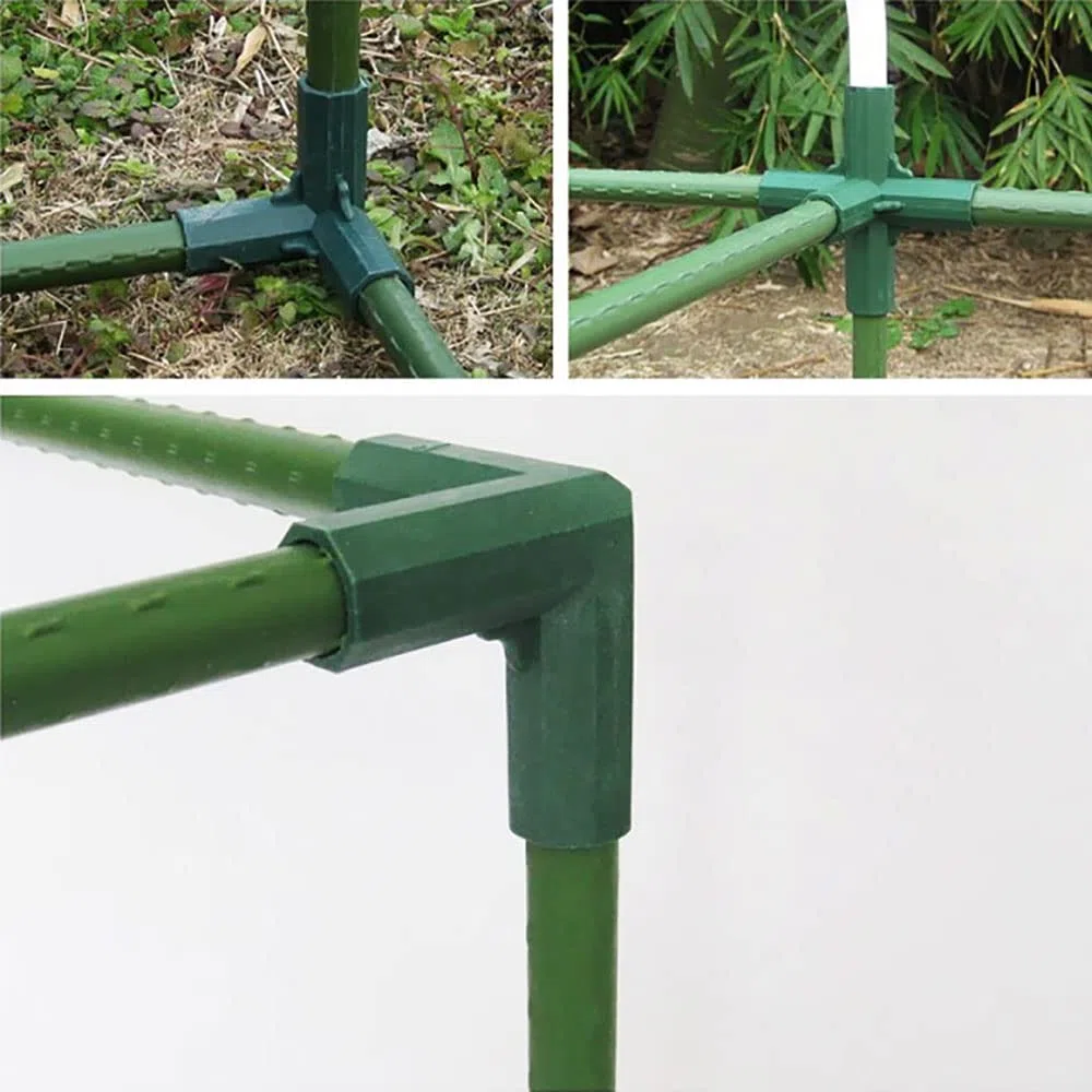 TopHomer 10 Pezzi Connettori per Telaio Serra, 16mm Piatti a 4 Vie Connettori Angolari per Gabbie del Telaio da Giardino per Traliccio d'Uva Protezione Solare Capannone Giardinaggio