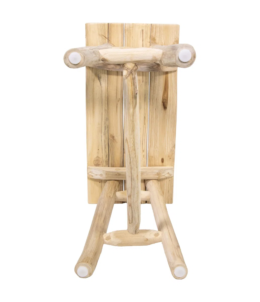 mgc24 Sgabello in teak - supporto stabile per fiori a 4 gambe in legno massello, realizzato a mano, versatile e facile da pulire, premontato, ideale per soggiorno e giardino