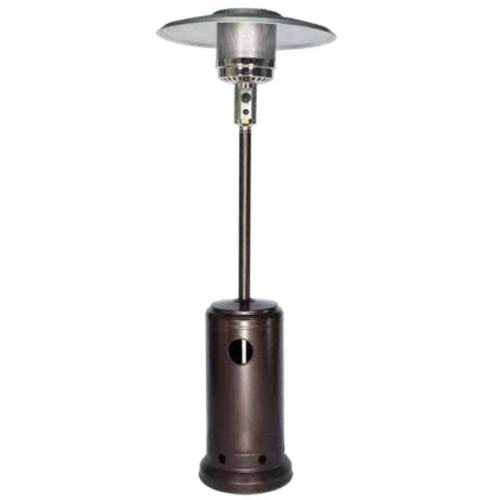 BAKAJI Stufa a Gas GPL Riscaldamento da Patio Giardino Fungo Riscaldante per Esterno Potenza 12KW Altezza 221cm con Accensione Piezoelettrica Vano Bombola e Ruote per Trasporto