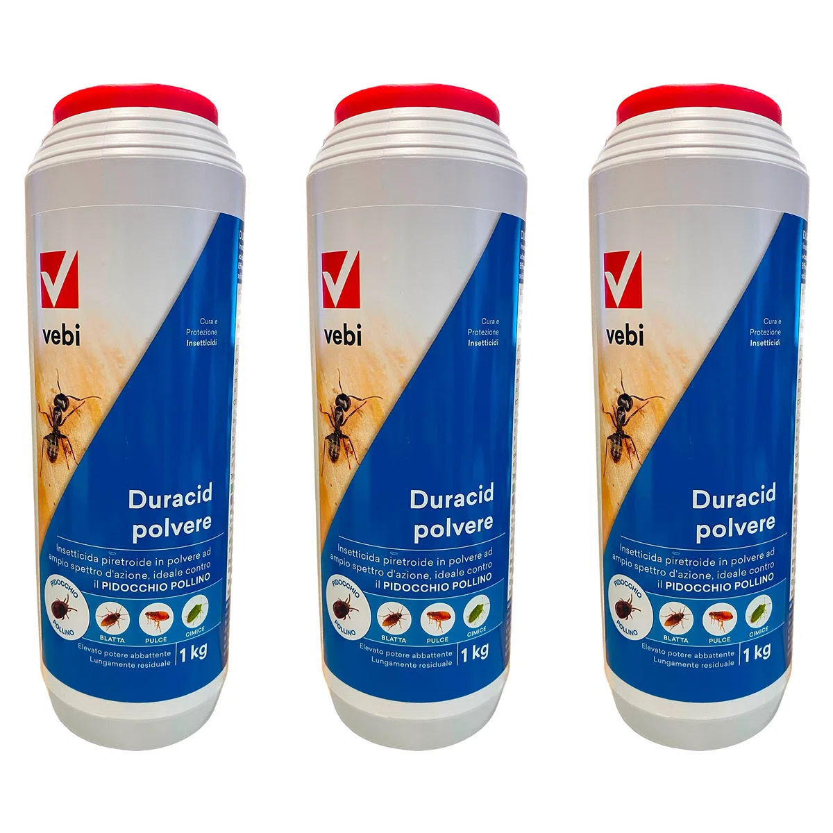 VEBI DURACID Polvere INSETTICIDA AD Uso Domestico E Civile in Confezione da 1 kg Offerta X 3 Pezzi