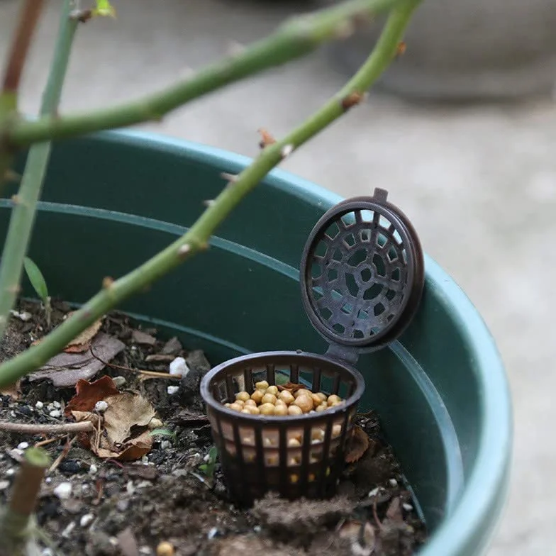 ZYWUOY 100 cestini per fertilizzanti per bonsai, da giardino, per bonsai, fertilizzanti, contenitori per piante, portatile, con coperchio, L