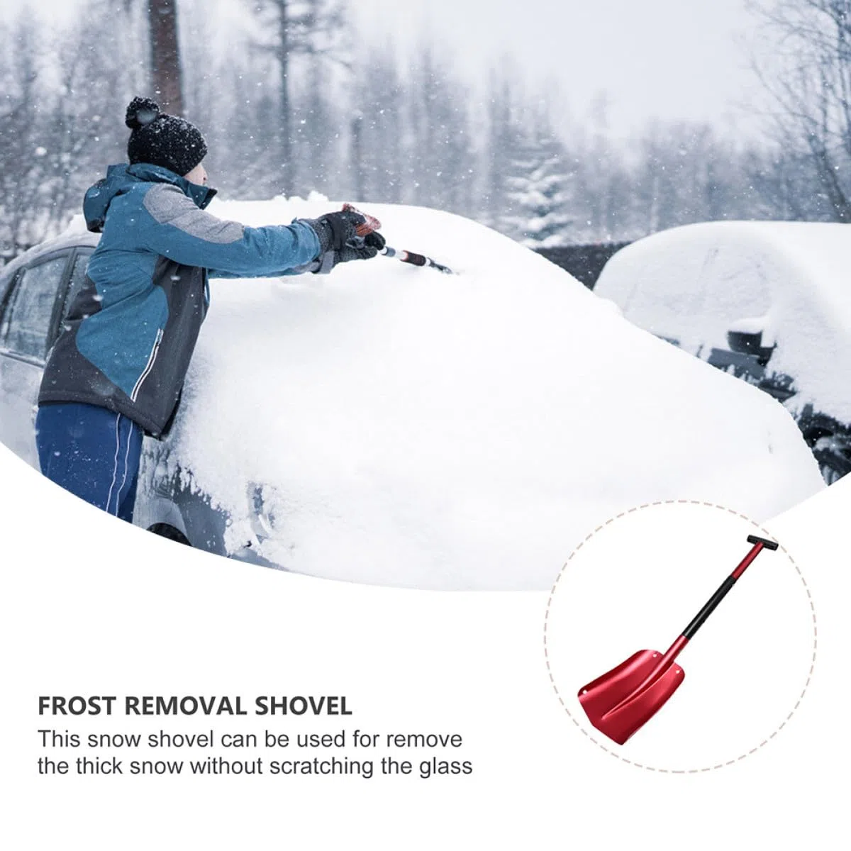 Yardenfun Pala Neve Auto Retrattile in Alluminio Leggero Badile da Emergenza per Rimozione Ghiaccio e Neve Design Smontabile e Compatto per Camper SUV e Viaggi Invernali