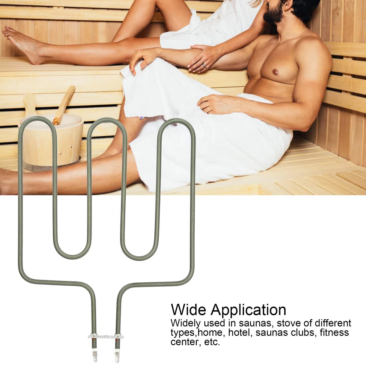 KIMISS Tubo Riscaldante in Acciaio Inossidabile da 1,5 KW per Stufa per Sauna da 4,5 KW - Elemento Riscaldante per Sauna Elettrico, Efficienza Termica, Adatto a Casa, Hotel, Centro Fitness e Altro