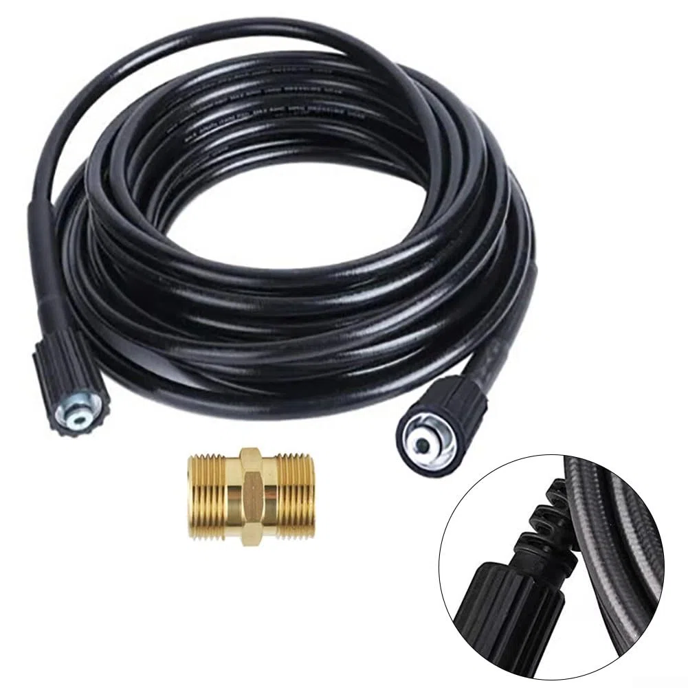 Tubo di prolunga per idropulitrice Karcher, 10/15 m M22-14, connettore in rame, tubo ad alta pressione per la pulizia dell'acqua della macchina (15 m)