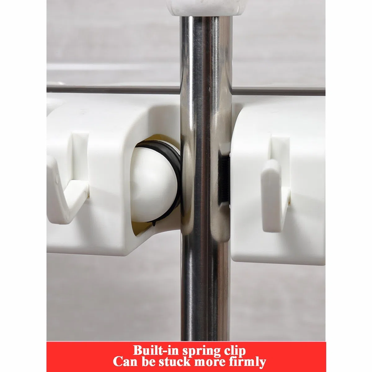 Carrello portautensili da pavimento per scopa e mocio, resistente, con grandi ganci per capannone, cortile, garage, grigio, 20 pezzi