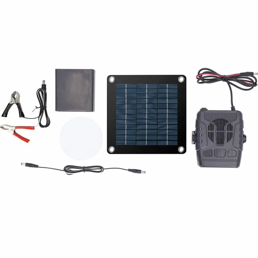 Kit riscaldatore per serra a pannello solare, compatto a energia solare, piccola serra riscaldatori per interni ed esterni (A)