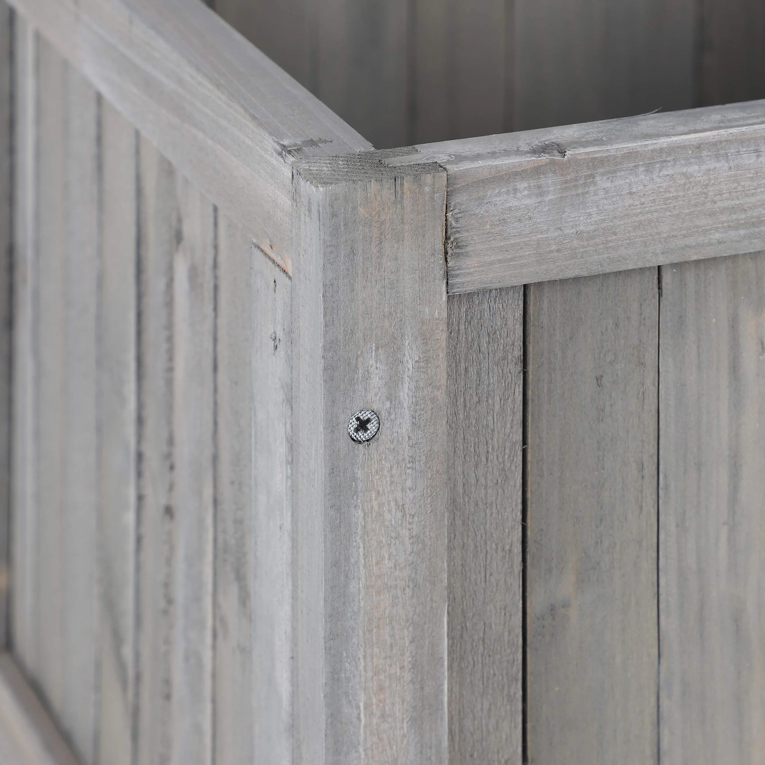 relaxdays Piante con Graticolato, Impermeabile, in Legno, per Balcone Giardino Vaso 25 l e Griglia 147 cm, Grigio