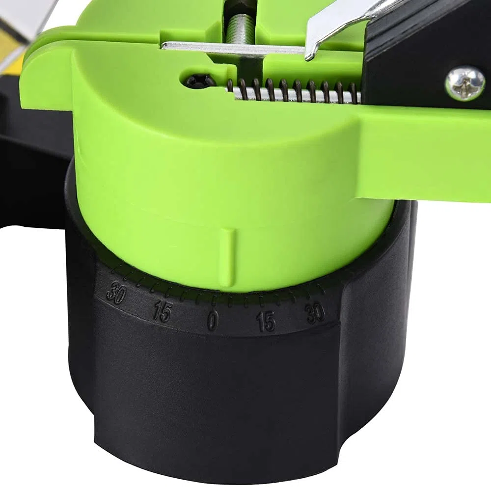 Bakaji Affilacatene Elettrico da banco per Catena Motosega Affila Catena con Serraggio Automatico e Angolo di Affilatura Regolabile Potenza 220 W 7500 Rpm 2Disco 108 mm Incluso