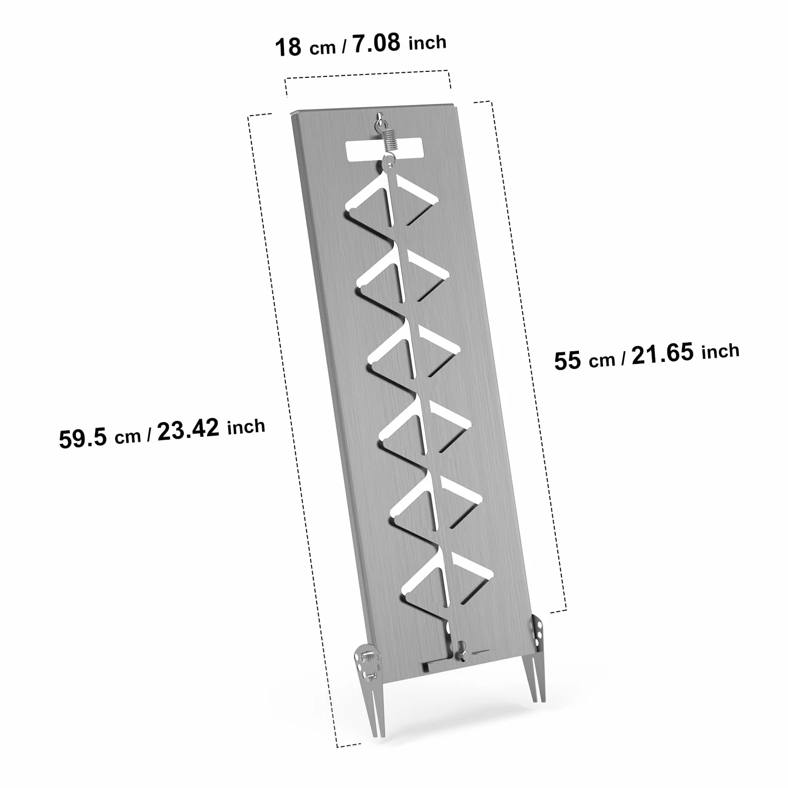 Placca per Salmone in Acciaio Inox con Supporto-flammlachsbrett edelstahl–Piastra Inox per Barbecue e Braciere, Cottura Finlandese Salmone, Regolabile 7 Angoli, Lavabile in Lavastoviglie