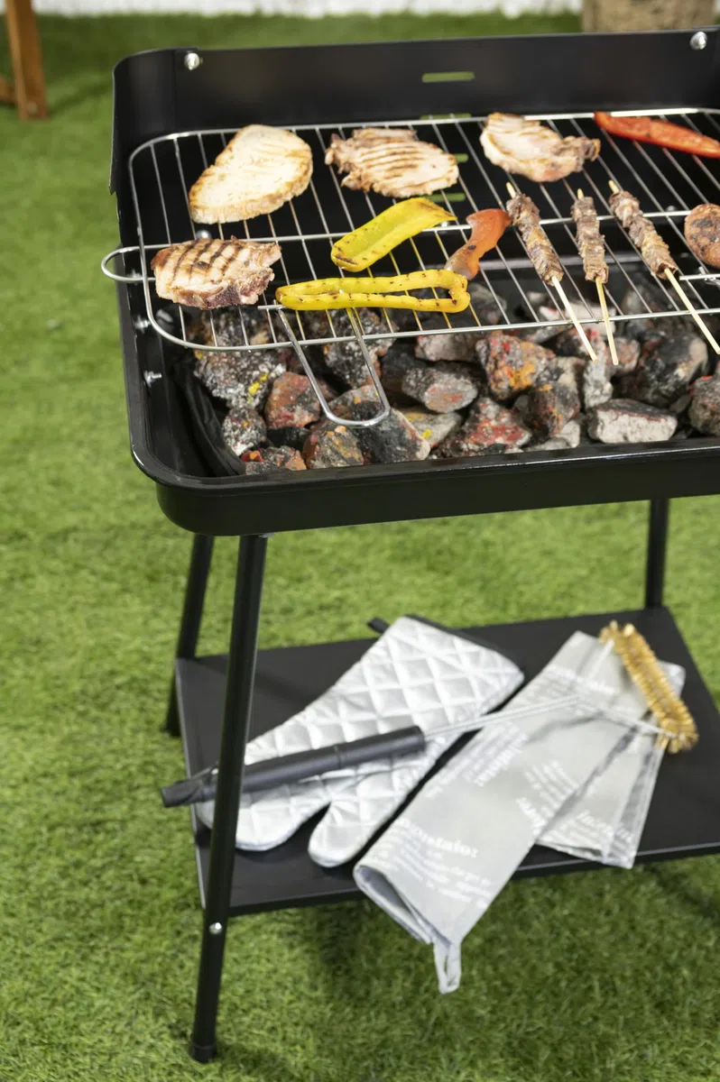 soriani Barbecue a Carbone Carbonella Rettangolare 58x38 cm Sun-Day Nero