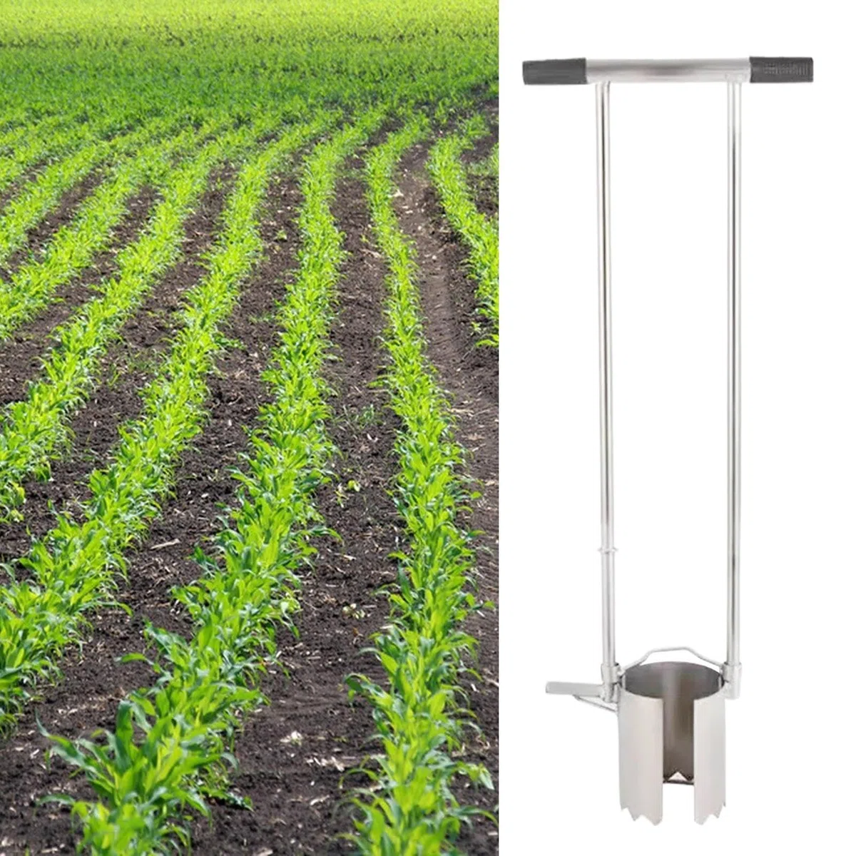 Utensile per piantare bulbi con manico lungo, trapianto da giardinaggio | con diserbante manuale, robusto strumento per piantare con manico lungo, ideale per verdure, fiori, bulbi, cura del giardino
