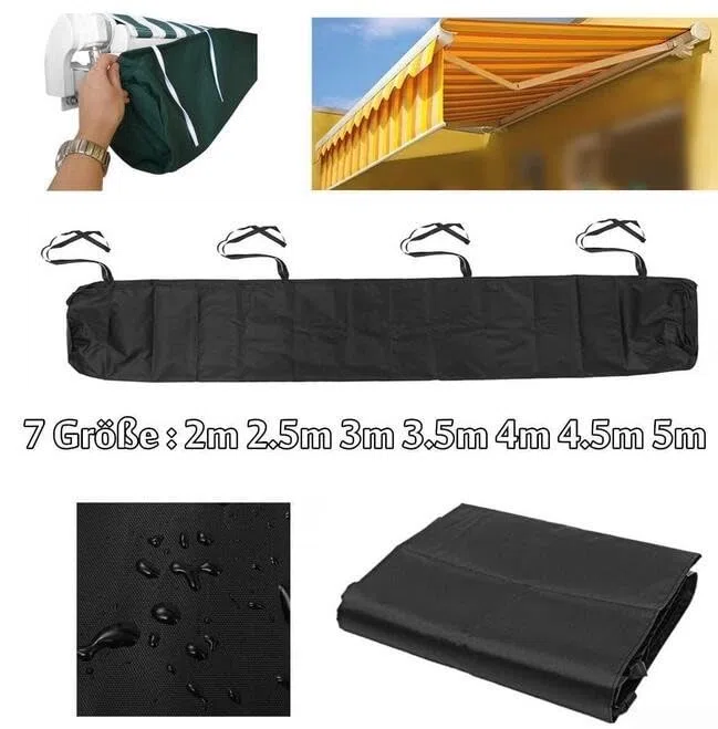Custodia protettiva per tende da sole, copertura per tende da sole per la conservazione in inverno, protezione solare (2,5 m nero)