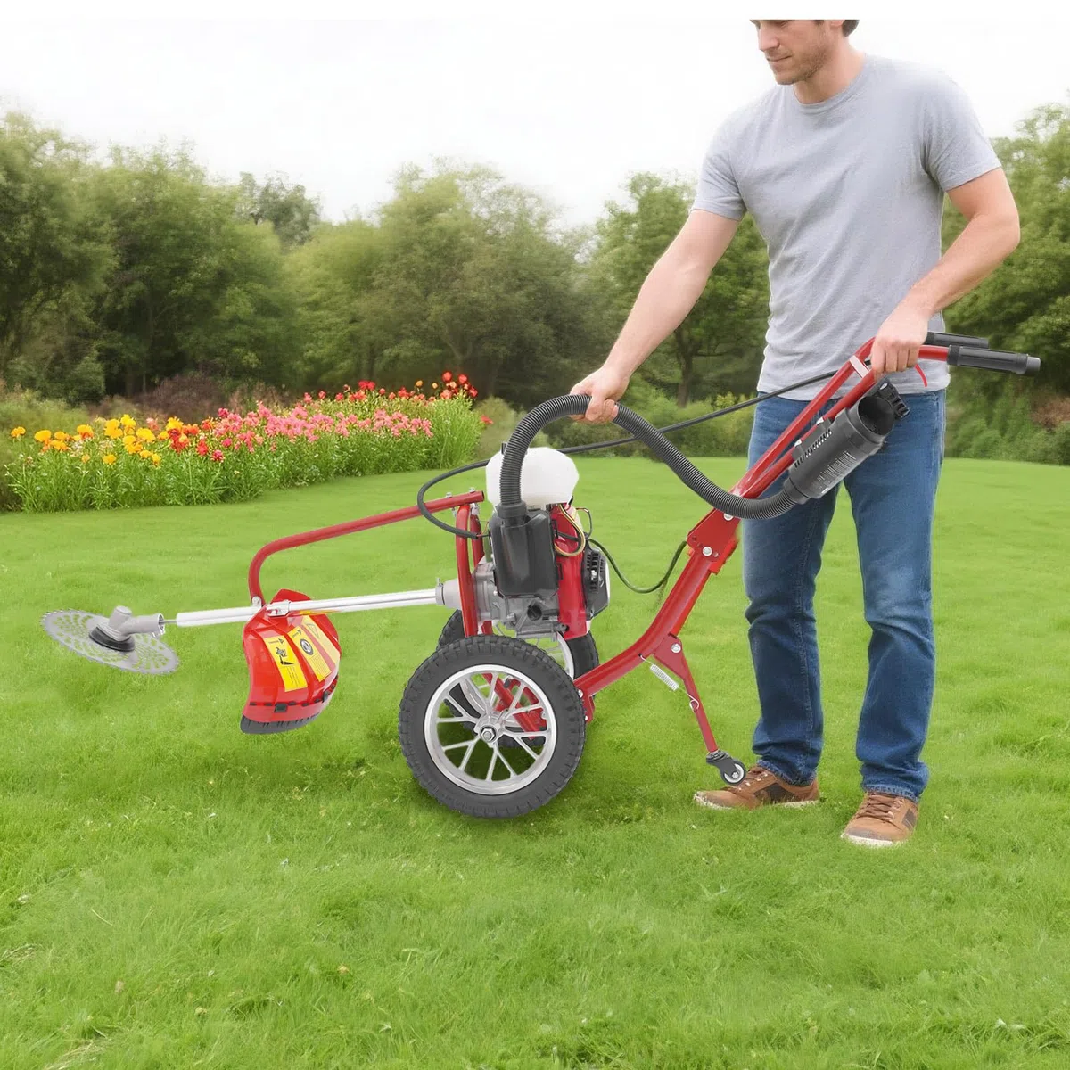 Micro motozappa 63CC fresa da Giardino a Benzina, con Motore a Benzina a 4 CV Motore 4 tempi, 240 giri/min, Manico Potente, Ideale per Orto e Giardino