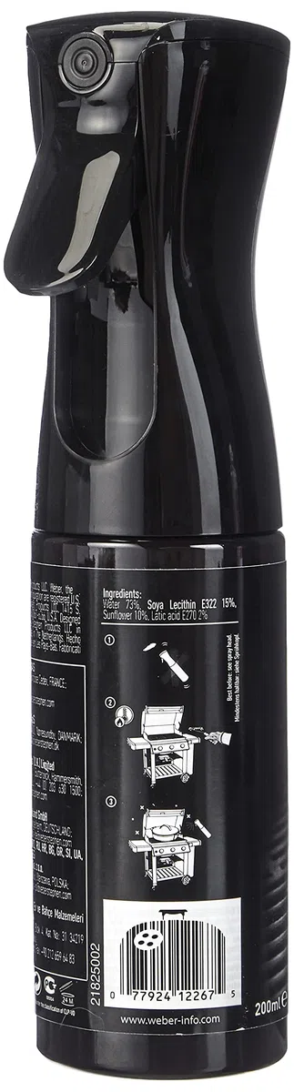Weber 17685 Olio antiaderente per griglie & 17889 Spray Protettivo per ghisa, Nero