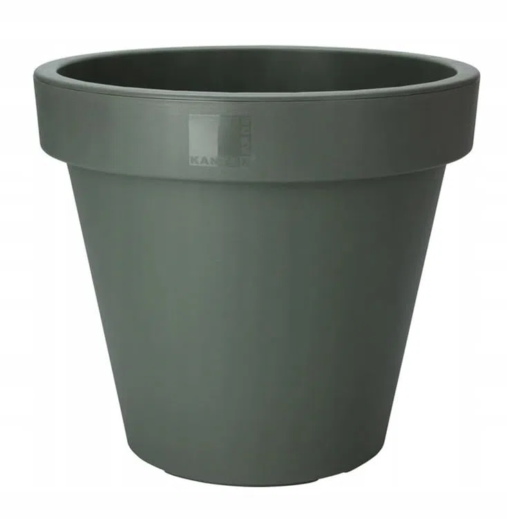 DomoDomo - Grande vaso da fiori rotondo in plastica verde, 80 cm