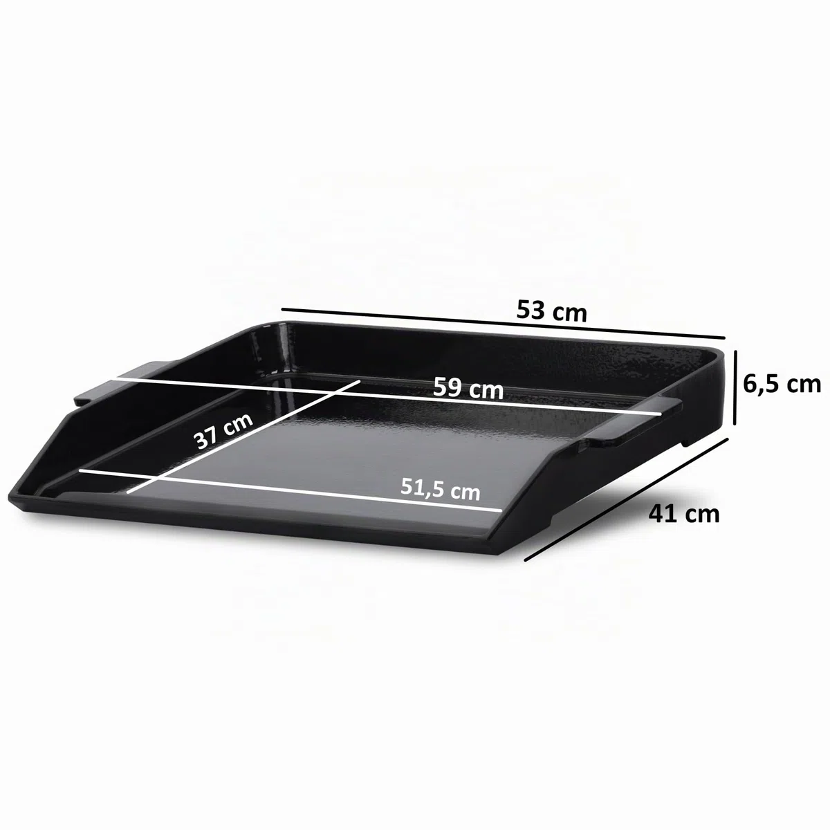 BBQ-Toro Piastra barbecue in ghisa smaltata | 59 x 41 cm | BBQ plancha | rettangolare, universale e solida | piastra per grigliare a carbonella e a gas, accessori per barbecue, padella per grigliare