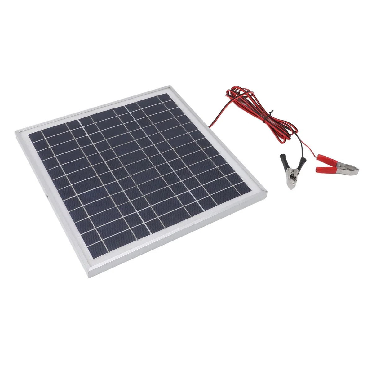 Pannello solare portatile Sunicon da 50 W, pannello solare in silicio monocristallino con telaio in alluminio con cavo da 9,8 piedi DC 18 V Clip per batteria rosse e nere per,