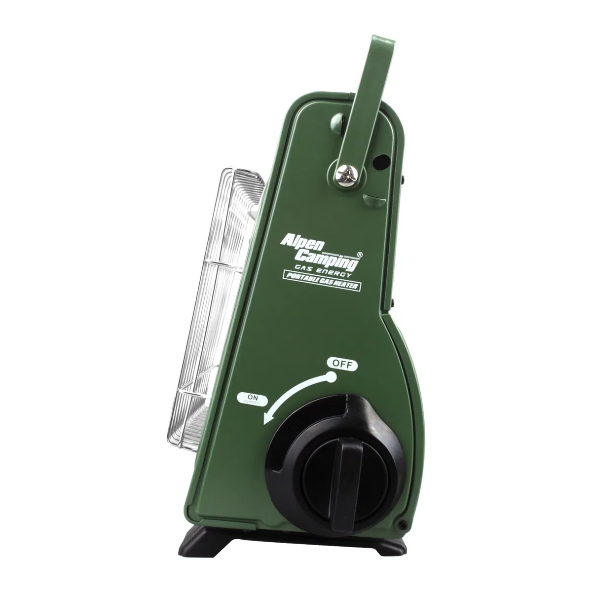 Alpen Camping Riscaldatore a gas + 4 cartucce da 400 ml, potenza di riscaldamento 1,7 kW, consumo di gas economico 124 g/h, accensione piezoelettrica, ideale per esterni, tenda e casetta da giardino,