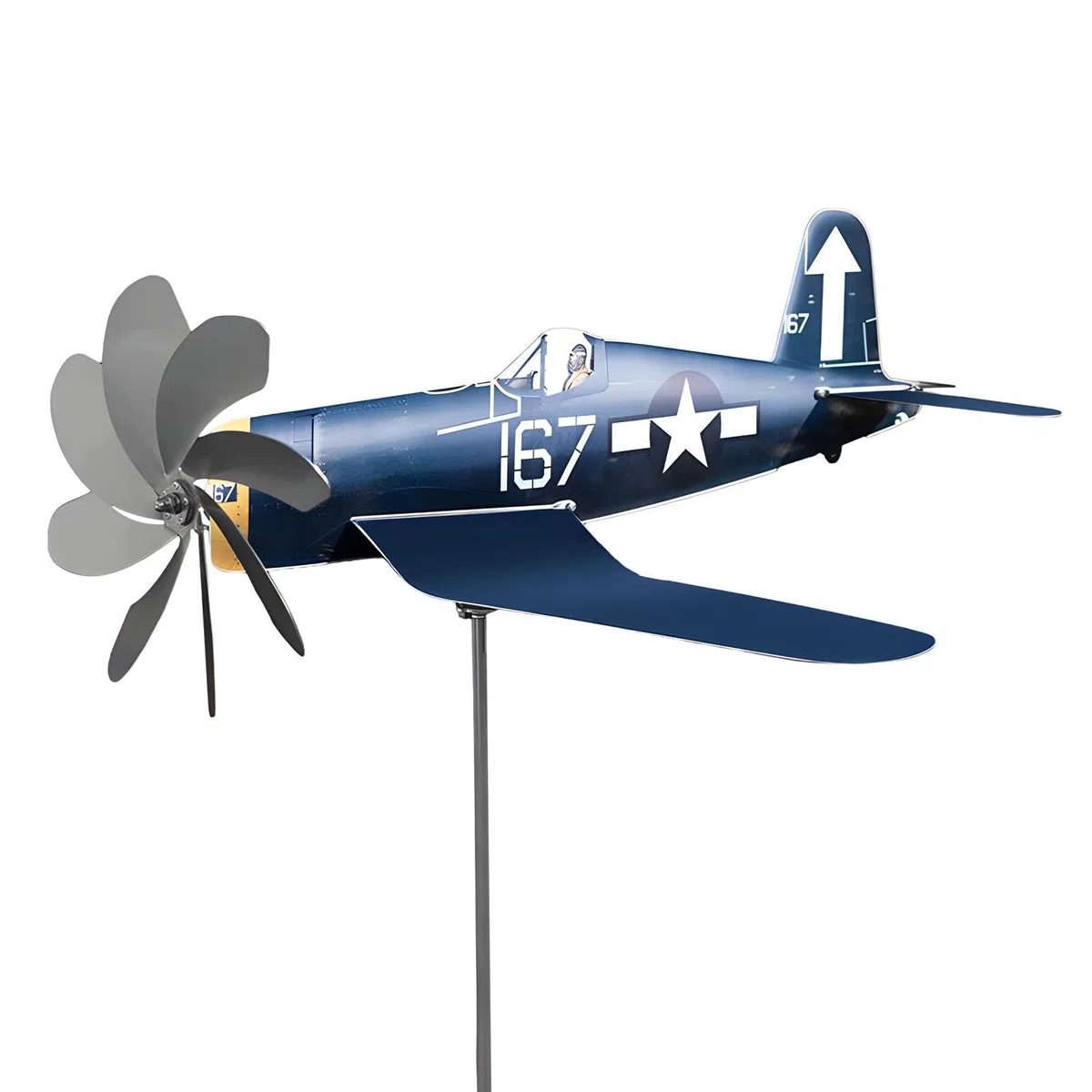 Generatore eolico – Decorazione da giardino – Mulino a per aeroplano, in acciaio inox resistente alle intemperie, per giardino, arte, balcone, cortile, prato, cortile, patio