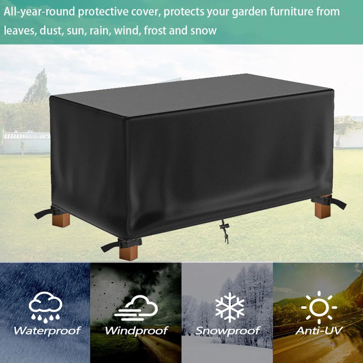 Coperture per Mobili Da Giardino Impermeabili 130x80x120cm/Lunghezza X Larghezza X Altezza Copertura Mobili Da Esterno,Telo Copertura Tavolo Esterno Impermeabile per Eventuali Mobili