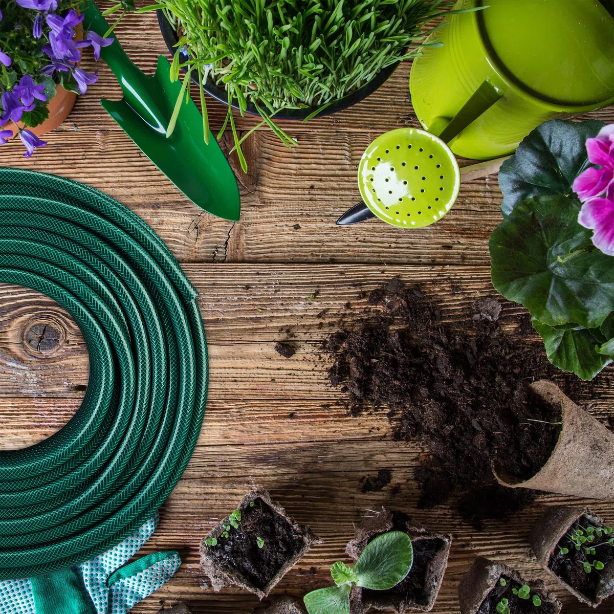 Relaxdays Tubo Flessibile da Giardino 70 m, Pompa Irrigazione Aiuole e Prati, Attacco 1/2", in Plastica, Verde Scuro