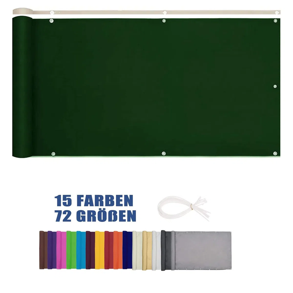 Fascette stringicavo in nylon per balcone, 9 x 8,5 m, resistente alle intemperie e ai raggi UV, per esterni, patio, giardino, cortile, scudo verde scuro