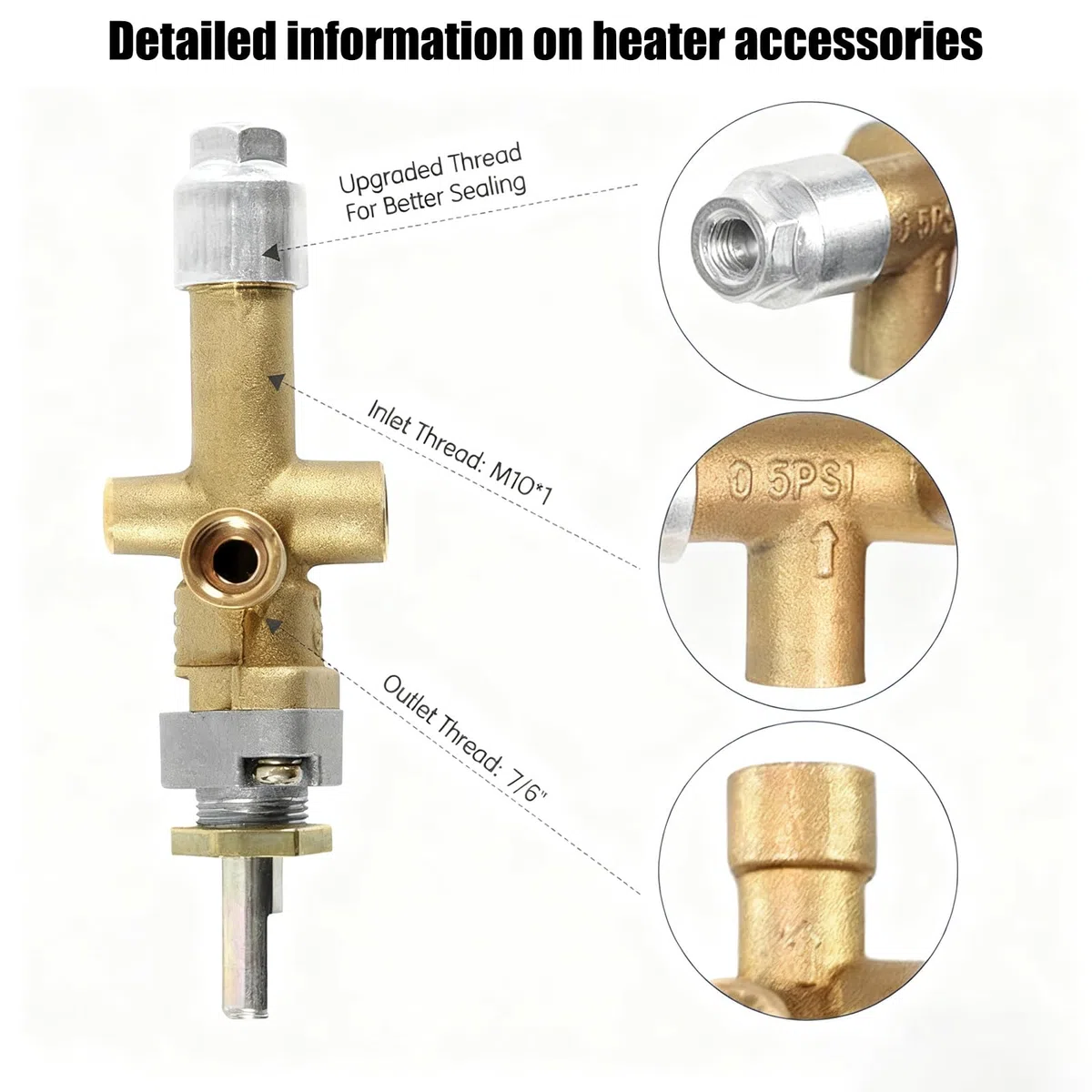 Riscaldatore per Patio a efficiente Distribuzione Rapida del Calore Tubo da 0, 6 m Valvole limitatrici Pressione Incluse Protezione Sicurezza Riscaldatore Esterno