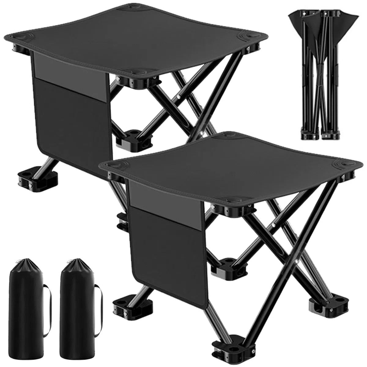 Sedile Piccolo Pieghevole,2 Pezzi Sgabello Pieghevole Portatile 33 CM,Mini Sedia Pieghevoles per Esterni,Sgabello da Campeggio,per Escursioni,Pesca,Viaggi,Giardino,Spiaggia